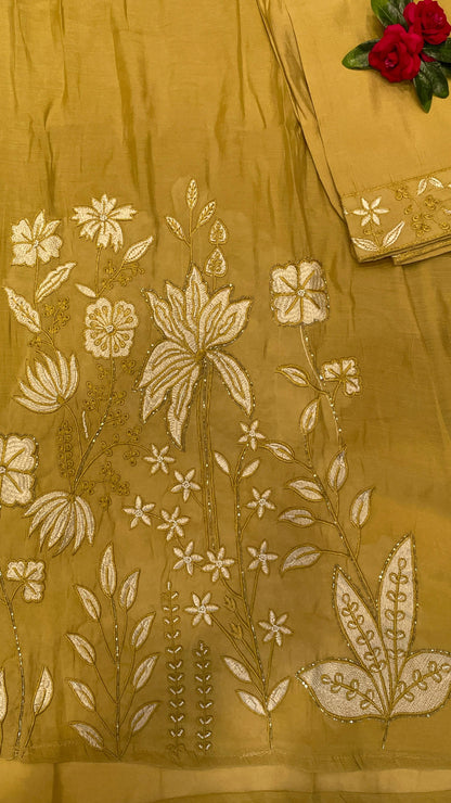 Kali design, white tread and hand work 